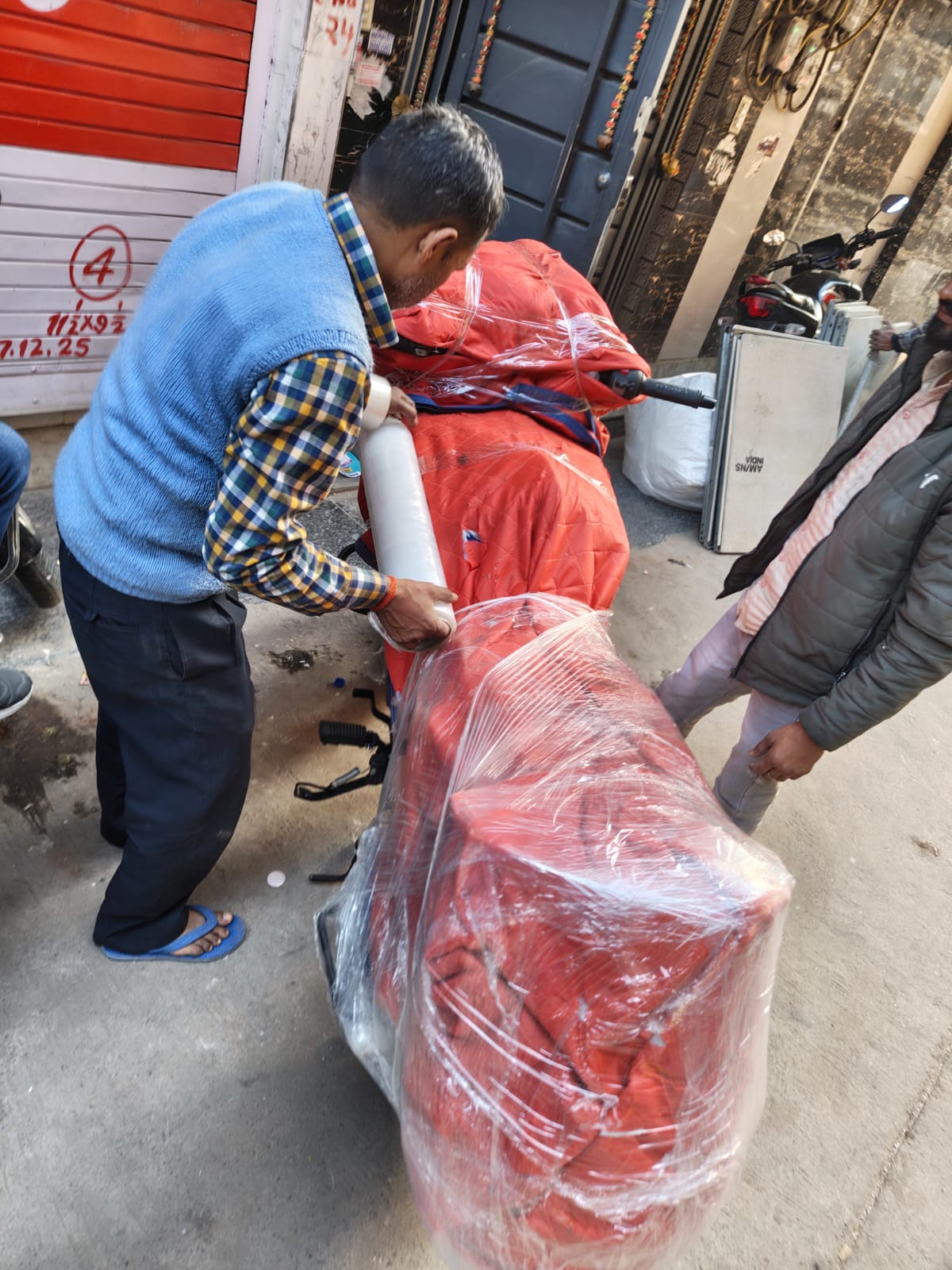 Bike pickup before transport service